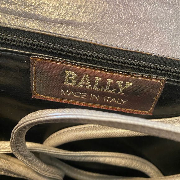 Bally Gray Leather Crossbody / Clutch with Snakeskin Accent - Picture 8 of 10